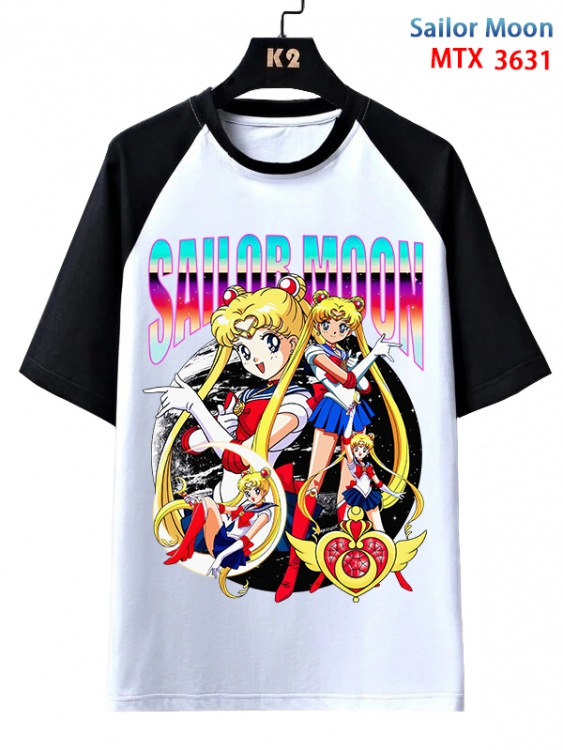 sailormoon Anime raglan sleeve cotton T-shirt from XS to 3XL MTX-3631-1