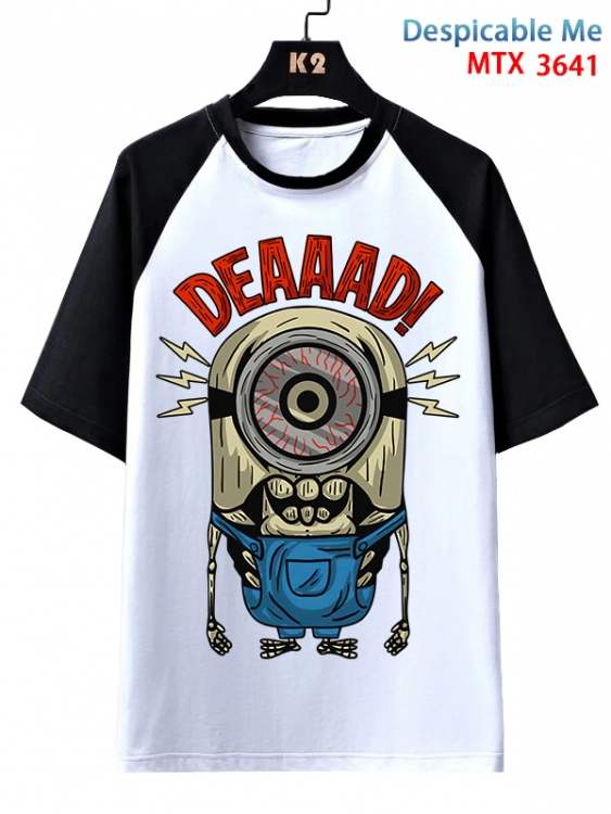 Despicable Me Anime raglan sleeve cotton T-shirt from XS to 3XL  MTX-3641-1