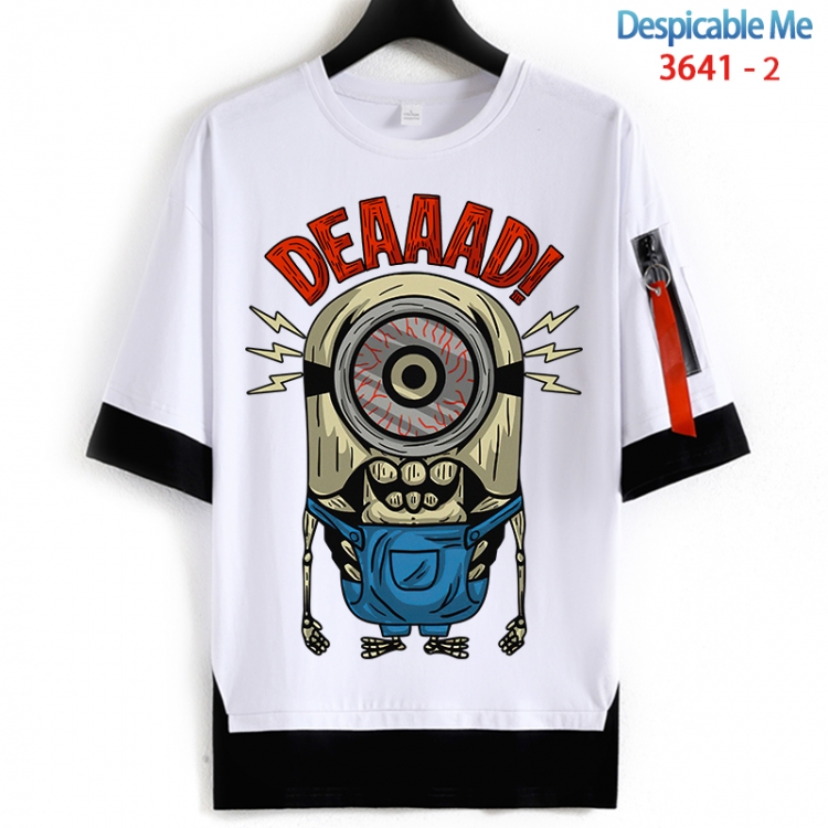 Despicable Me Cotton Crew Neck Fake Two-Piece Short Sleeve T-Shirt from S to 4XL HM-3641-2