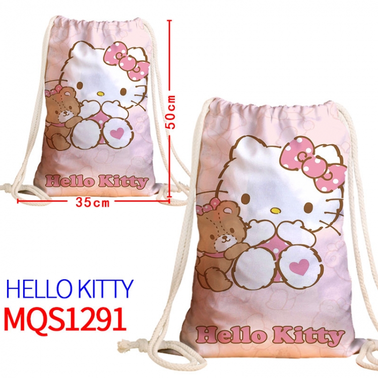 hello kitty Canvas drawstring pocket backpack 50x35cm MQS-1291