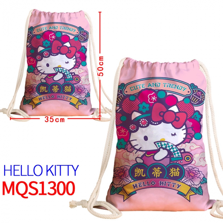 hello kitty Canvas drawstring pocket backpack 50x35cm MQS-1300