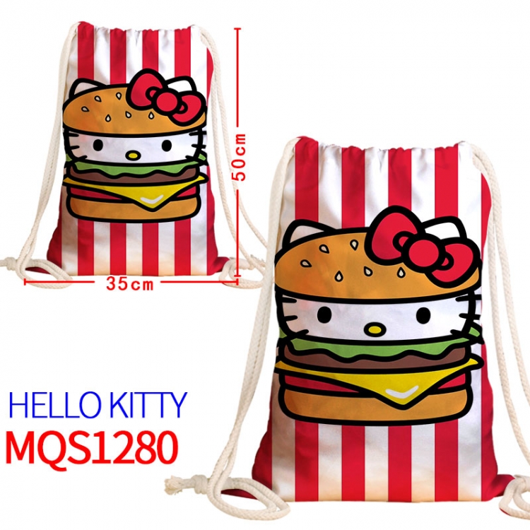 hello kitty Canvas drawstring pocket backpack 50x35cm MQS-1280