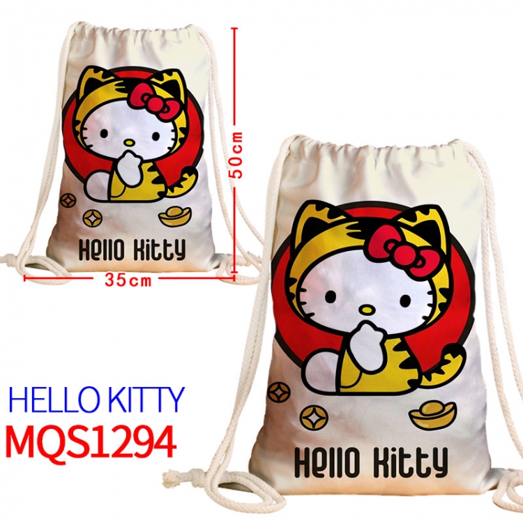 hello kitty Canvas drawstring pocket backpack 50x35cm MQS-1294