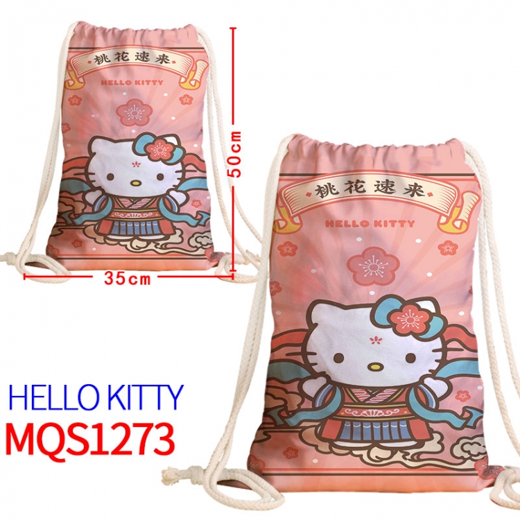 hello kitty Canvas drawstring pocket backpack 50x35cm MQS-1273