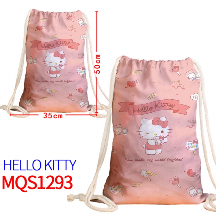 hello kitty Canvas drawstring pocket backpack 50x35cm MQS-1293