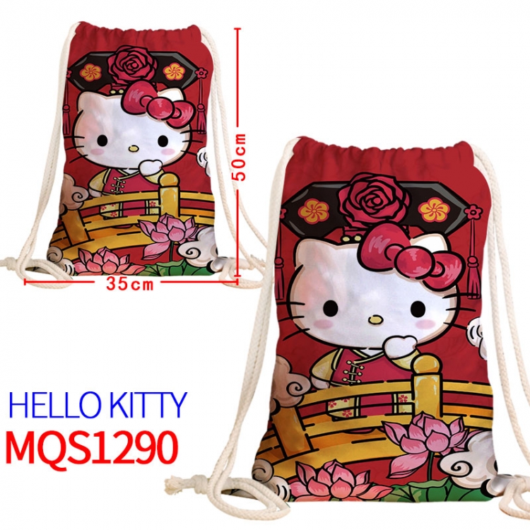 hello kitty Canvas drawstring pocket backpack 50x35cm MQS-1290