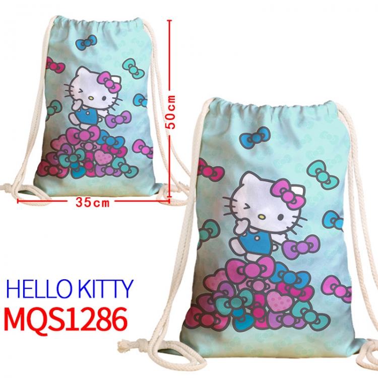 hello kitty Canvas drawstring pocket backpack 50x35cm MQS-1286