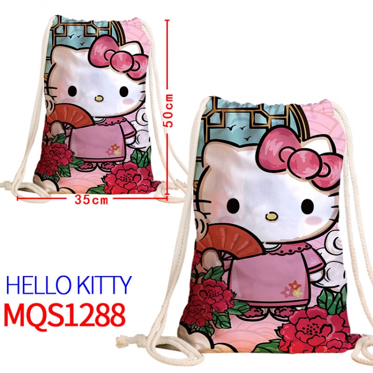 hello kitty Canvas drawstring pocket backpack 50x35cm MQS-1288