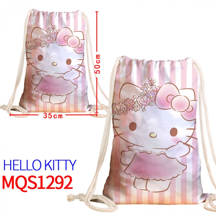 hello kitty Canvas drawstring pocket backpack 50x35cm MQS-1292