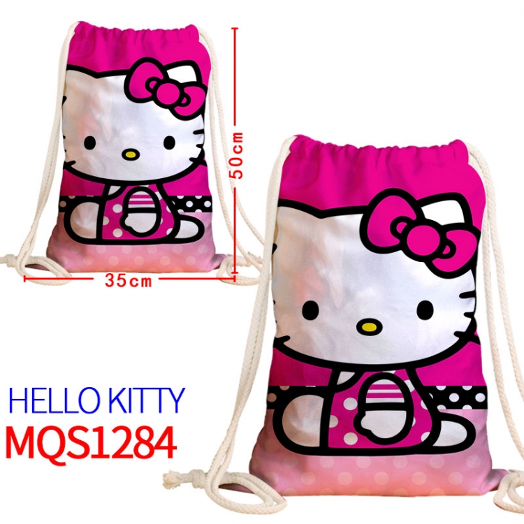 hello kitty Canvas drawstring pocket backpack 50x35cm MQS-1284