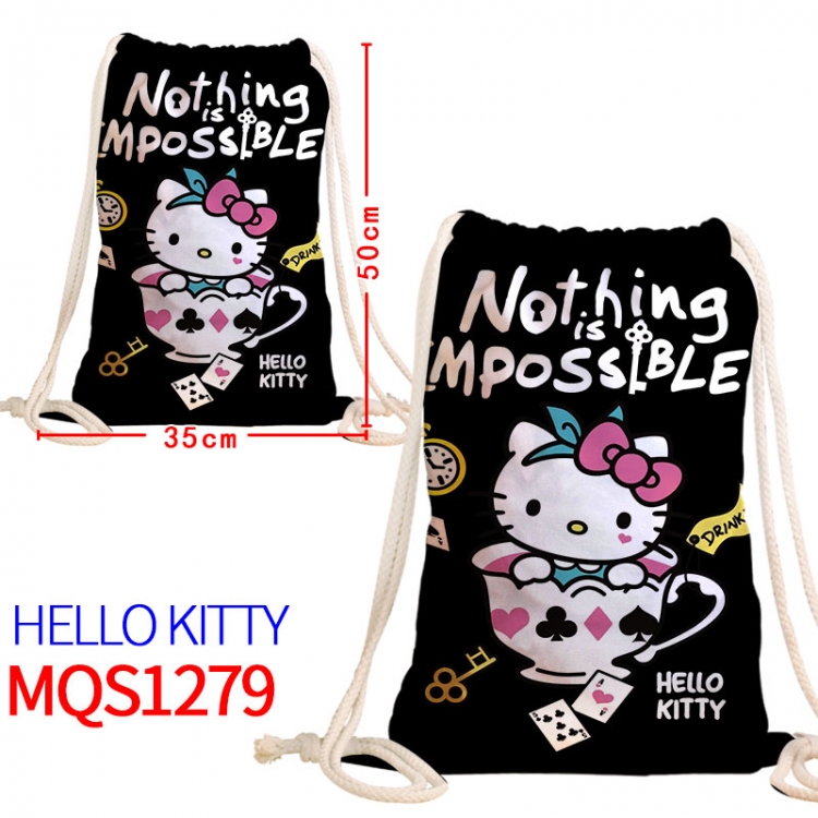 hello kitty Canvas drawstring pocket backpack 50x35cm MQS-1279