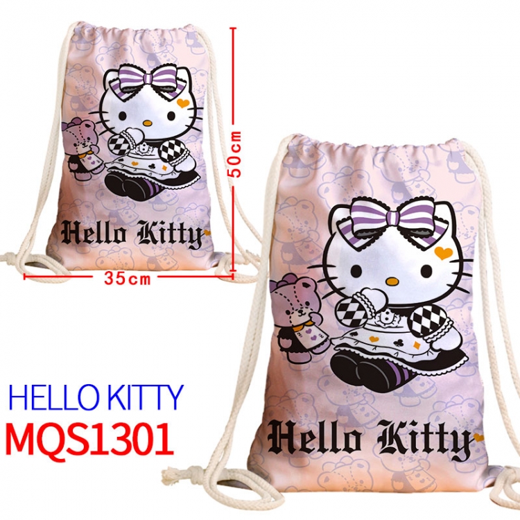 hello kitty Canvas drawstring pocket backpack 50x35cm MQS-1301