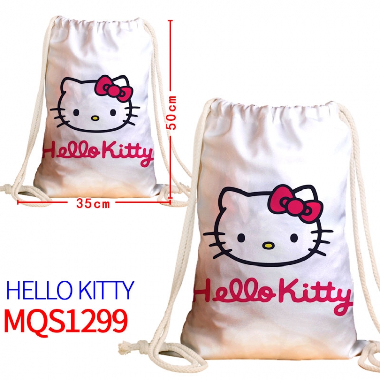 hello kitty Canvas drawstring pocket backpack 50x35cm MQS-1299