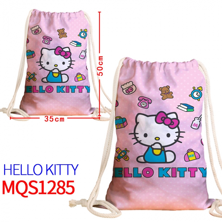 hello kitty Canvas drawstring pocket backpack 50x35cm MQS-1285