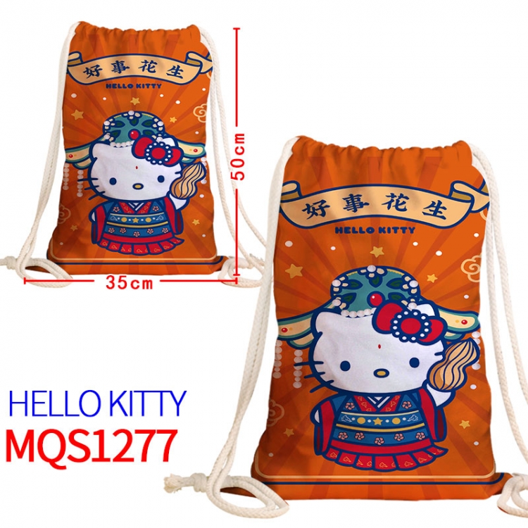 hello kitty Canvas drawstring pocket backpack 50x35cm MQS-1277