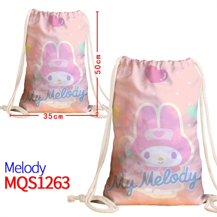 melody Canvas drawstring pocket backpack 50x35cm  MQS-1263
