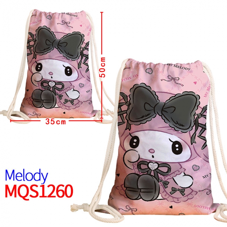 melody Canvas drawstring pocket backpack 50x35cm  MQS-1260