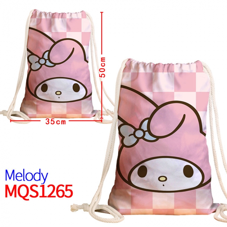 melody Canvas drawstring pocket backpack 50x35cm  MQS-1265