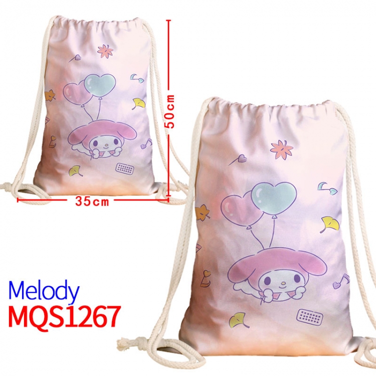 melody Canvas drawstring pocket backpack 50x35cm MQS-1267