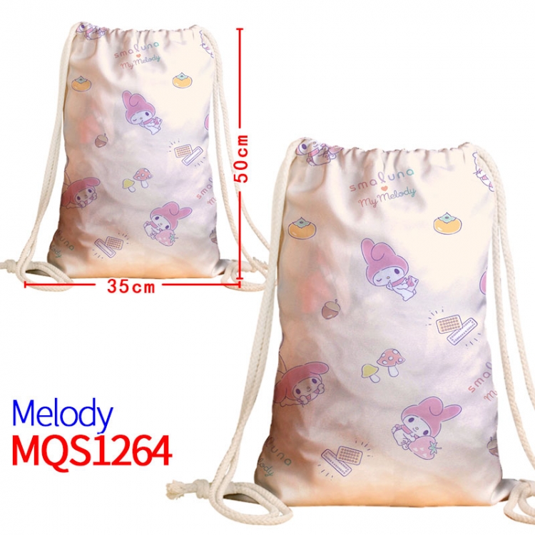 melody Canvas drawstring pocket backpack 50x35cm  MQS-1264