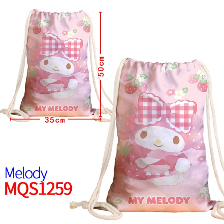 melody Canvas drawstring pocket backpack 50x35cm MQS-1259