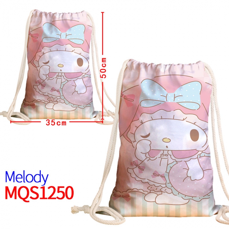 melody Canvas drawstring pocket backpack 50x35cm MQS-1250