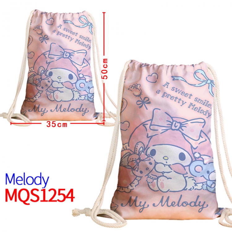 melody Canvas drawstring pocket backpack 50x35cm  MQS-1254