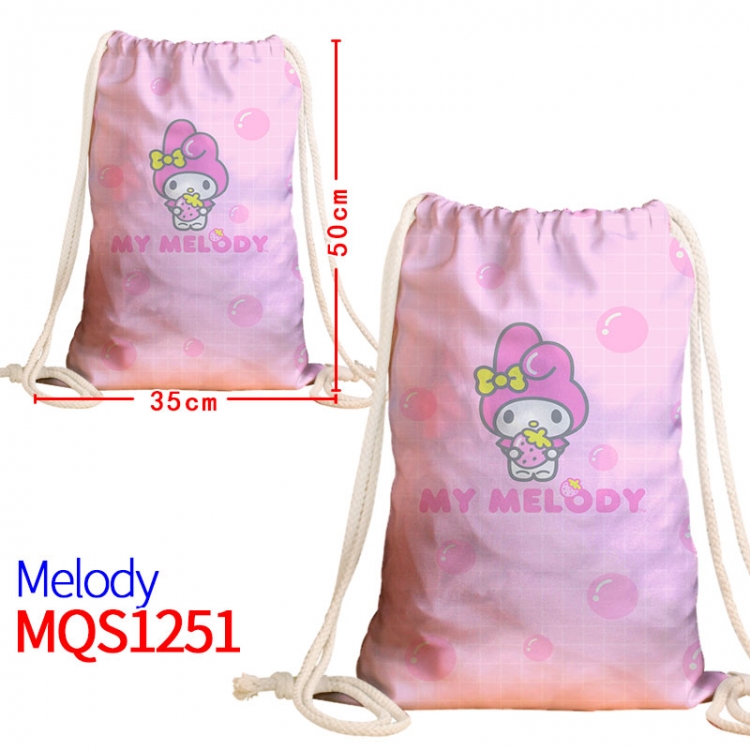 melody Canvas drawstring pocket backpack 50x35cm  MQS-1251