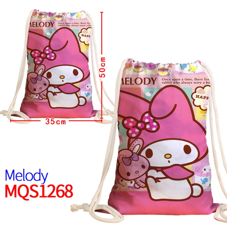 melody Canvas drawstring pocket backpack 50x35cm MQS-1268