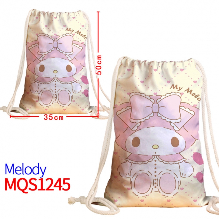 melody Canvas drawstring pocket backpack 50x35cm MQS-1245