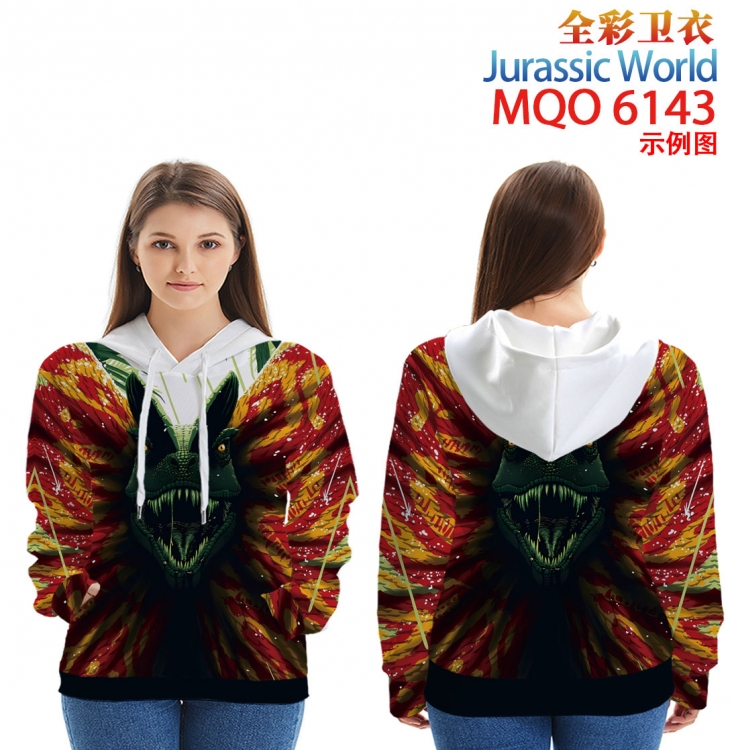 Jurassic World  Long sleeve hooded patch pocket cotton sweatshirt from 2XS to 4XL MQO 6143