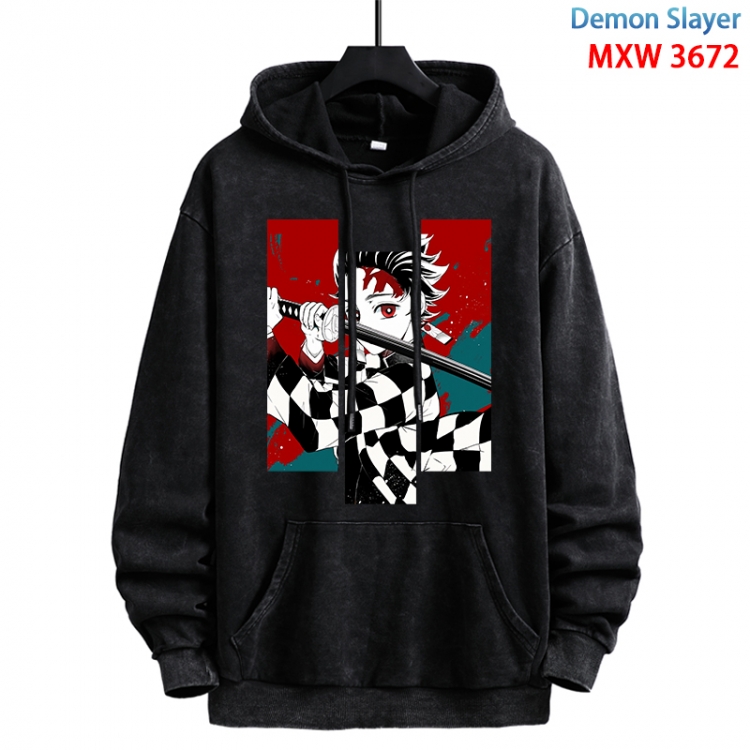 Demon Slayer Kimets Anime peripheral washing and worn-out pure cotton sweater from S to 3XL MXW-3672