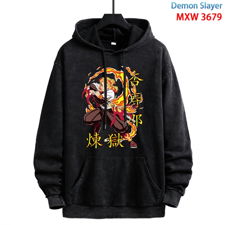 Demon Slayer Kimets Anime peripheral washing and worn-out pure cotton sweater from S to 3XL  MXW-3679