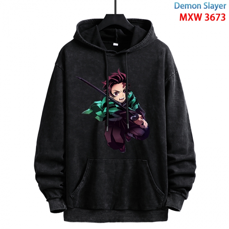 Demon Slayer Kimets Anime peripheral washing and worn-out pure cotton sweater from S to 3XL MXW-3673