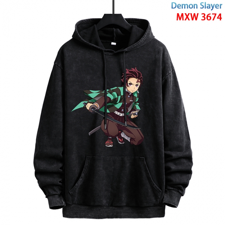 Demon Slayer Kimets Anime peripheral washing and worn-out pure cotton sweater from S to 3XL  MXW-3674