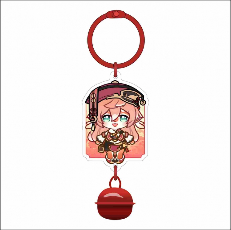 Genshin Impact Game Surrounding Acrylic Bell Pendant Keychain Pendant price for 5 pcs