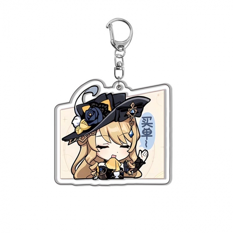 Genshin Impact Anime Acrylic Keychain Charm price for 5 pcs 1940Y