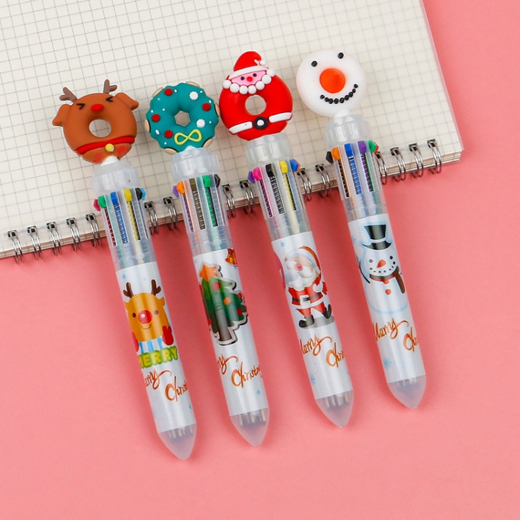 Christmas Collection 10 Color Ballpoint Pen Student Writing Pen price for 20 pcs style E