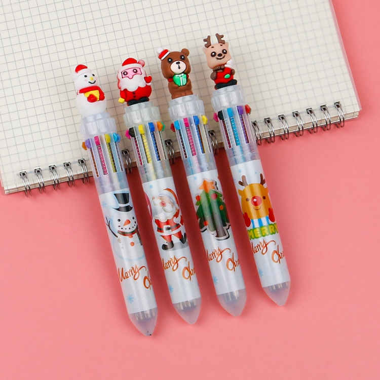 Christmas Collection 10 Color Ballpoint Pen Student Writing Pen price for 20 pcs style B