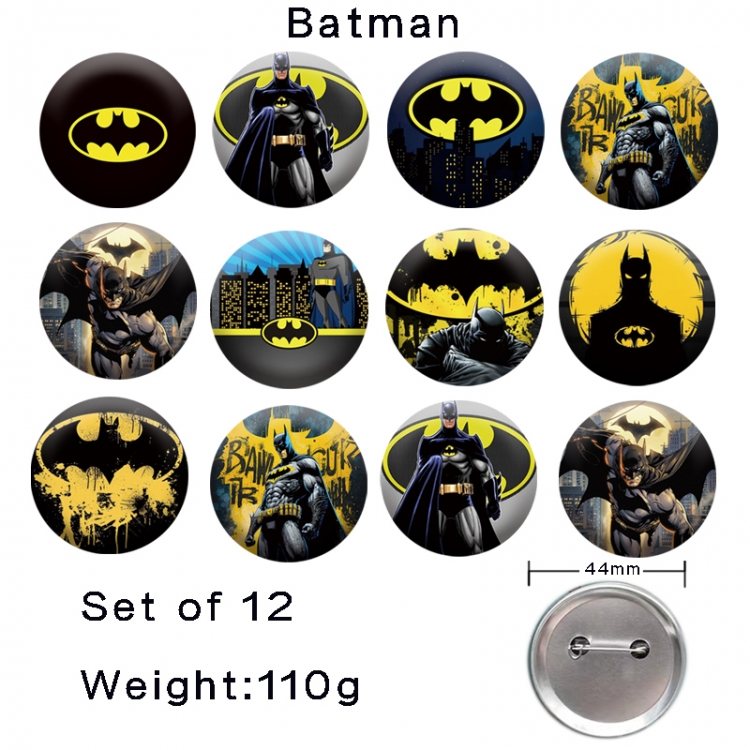 Batman Anime tinplate laser iron badge badge badge 44mm  a set of 12