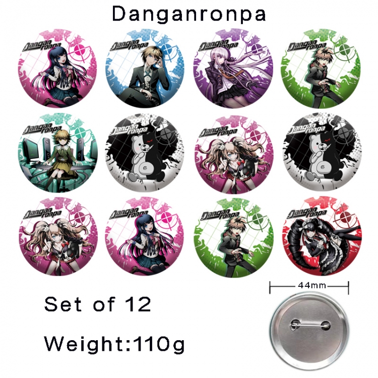Dangan-Ronpa Anime tinplate laser iron badge badge badge 44mm  a set of 12