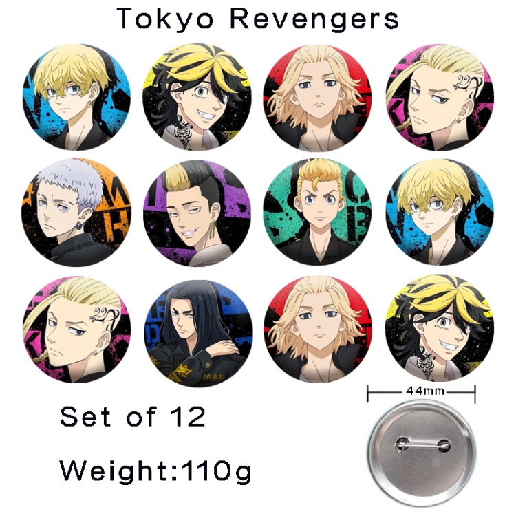 Tokyo Revengers Anime tinplate laser iron badge badge badge 44mm  a set of 12