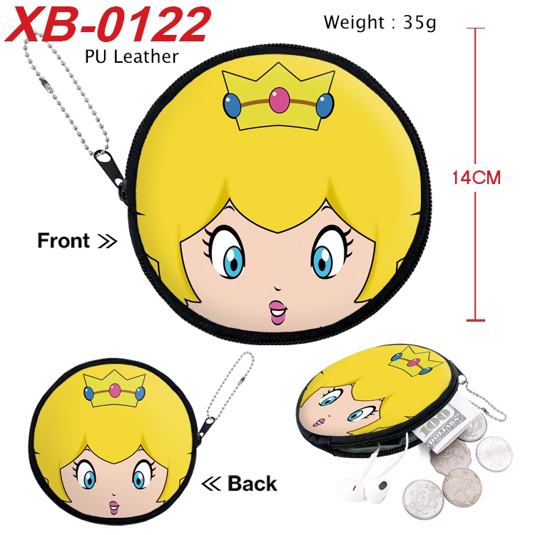 Super Mario Anime PU leather material circular zipper zero wallet 14cm  XB-0122