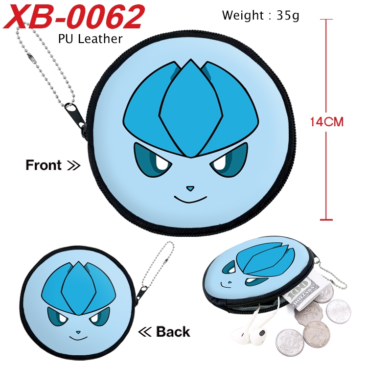 Pokemon Anime PU leather material circular zipper zero wallet 14cm  XB-0062