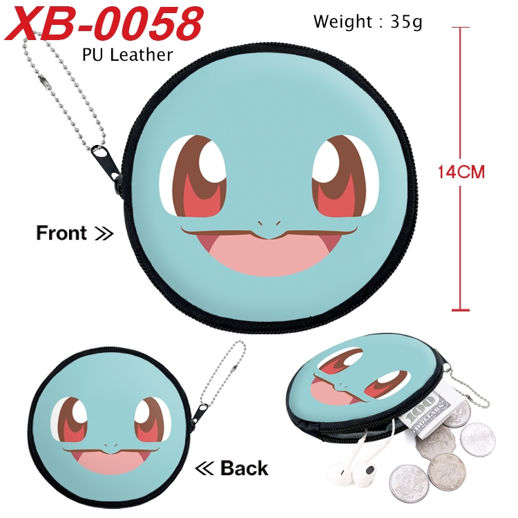 Pokemon Anime PU leather material circular zipper zero wallet 14cm  XB-0058