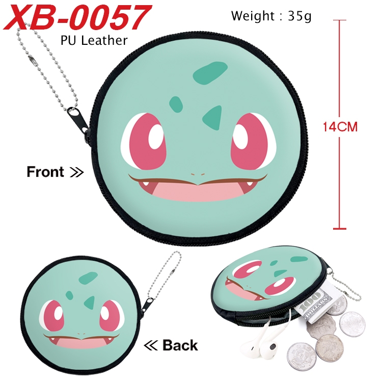 Pokemon Anime PU leather material circular zipper zero wallet 14cm  XB-0057