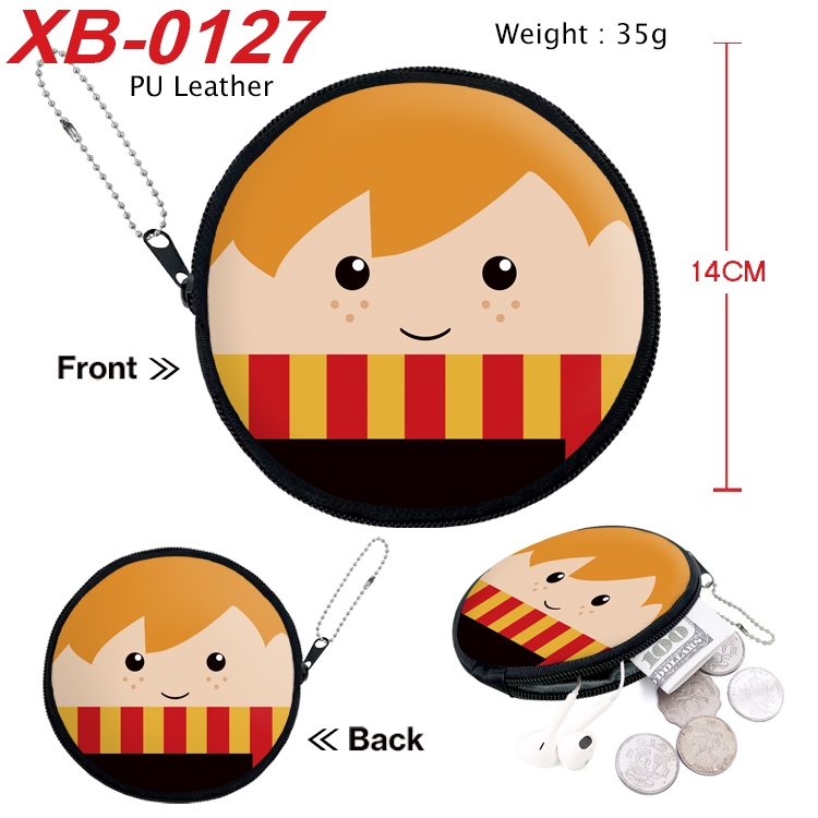 Harry Potter Anime PU leather material circular zipper zero wallet 14cm  XB-0127