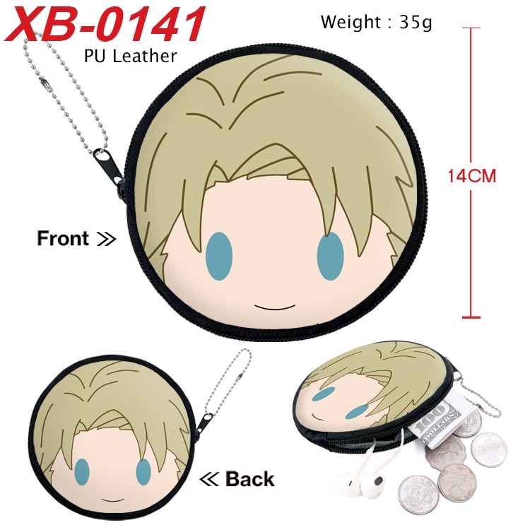 SPY×FAMILY Anime PU leather material circular zipper zero wallet 14cm  XB-0141