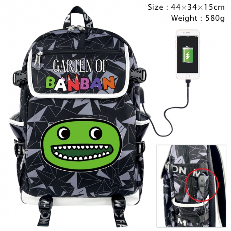 Garten of Banban Anime gray dual data cable backpack and backpack 44X34X15cm 580g