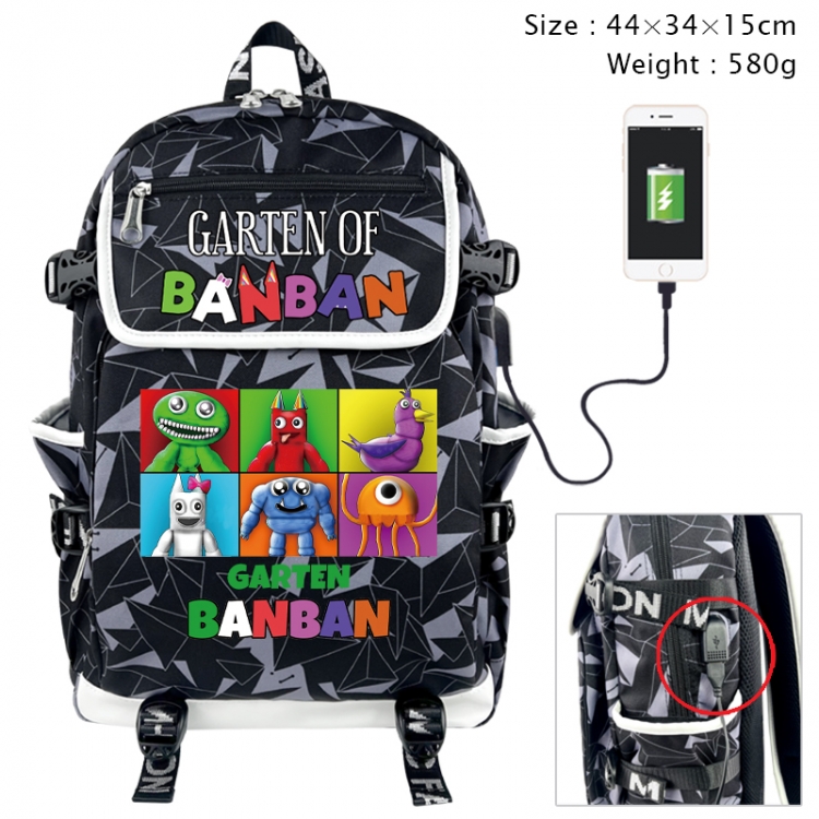 Garten of Banban Anime gray dual data cable backpack and backpack 44X34X15cm 580g